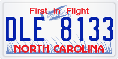 NC license plate DLE8133
