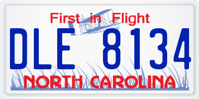 NC license plate DLE8134