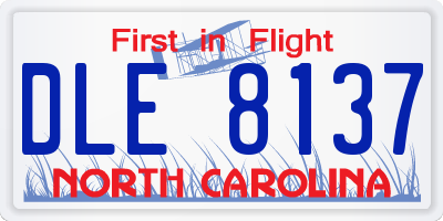 NC license plate DLE8137