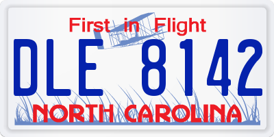 NC license plate DLE8142