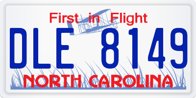 NC license plate DLE8149