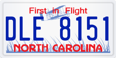 NC license plate DLE8151