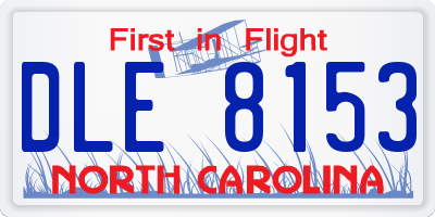 NC license plate DLE8153
