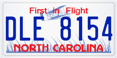 NC license plate DLE8154