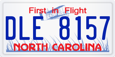 NC license plate DLE8157
