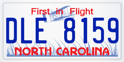NC license plate DLE8159