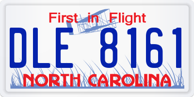 NC license plate DLE8161