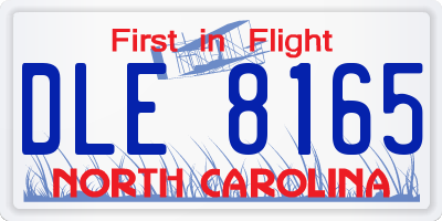 NC license plate DLE8165