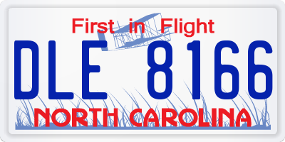 NC license plate DLE8166