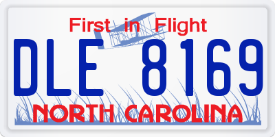 NC license plate DLE8169