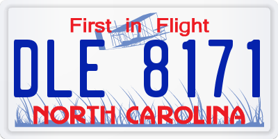 NC license plate DLE8171