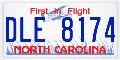 NC license plate DLE8174