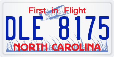 NC license plate DLE8175