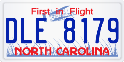 NC license plate DLE8179