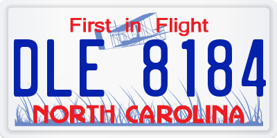 NC license plate DLE8184