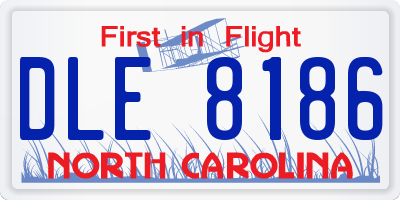 NC license plate DLE8186
