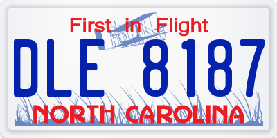 NC license plate DLE8187