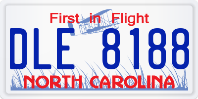 NC license plate DLE8188