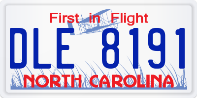 NC license plate DLE8191