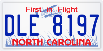 NC license plate DLE8197