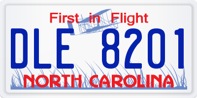 NC license plate DLE8201