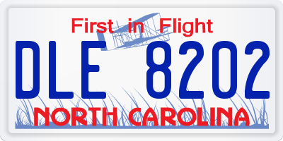 NC license plate DLE8202