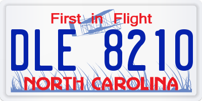 NC license plate DLE8210