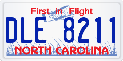 NC license plate DLE8211