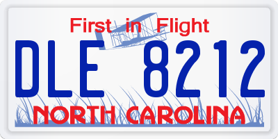 NC license plate DLE8212