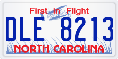 NC license plate DLE8213