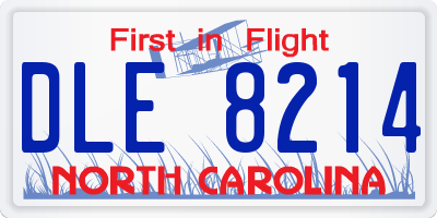 NC license plate DLE8214