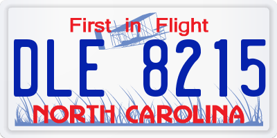 NC license plate DLE8215