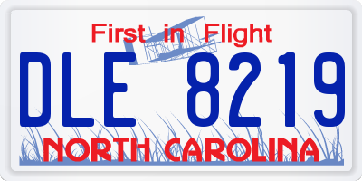 NC license plate DLE8219