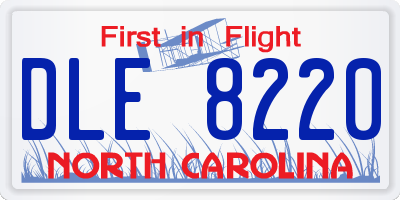 NC license plate DLE8220