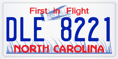 NC license plate DLE8221