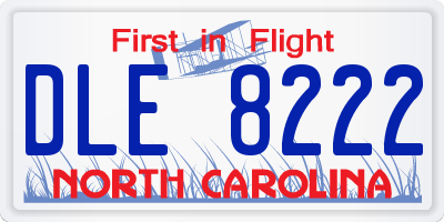 NC license plate DLE8222