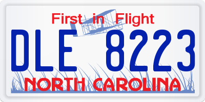 NC license plate DLE8223