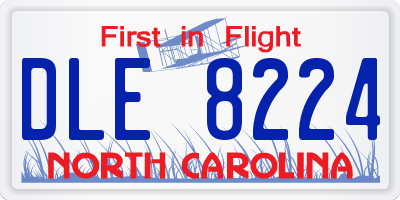 NC license plate DLE8224