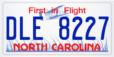 NC license plate DLE8227