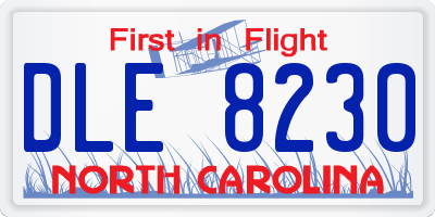 NC license plate DLE8230