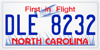 NC license plate DLE8232