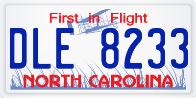 NC license plate DLE8233