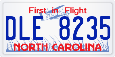 NC license plate DLE8235