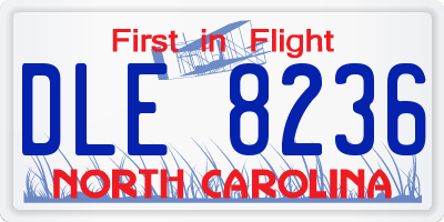 NC license plate DLE8236