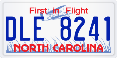 NC license plate DLE8241
