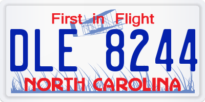 NC license plate DLE8244