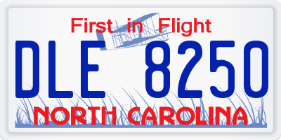 NC license plate DLE8250