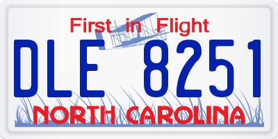 NC license plate DLE8251