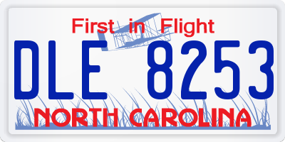 NC license plate DLE8253