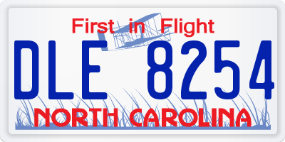NC license plate DLE8254